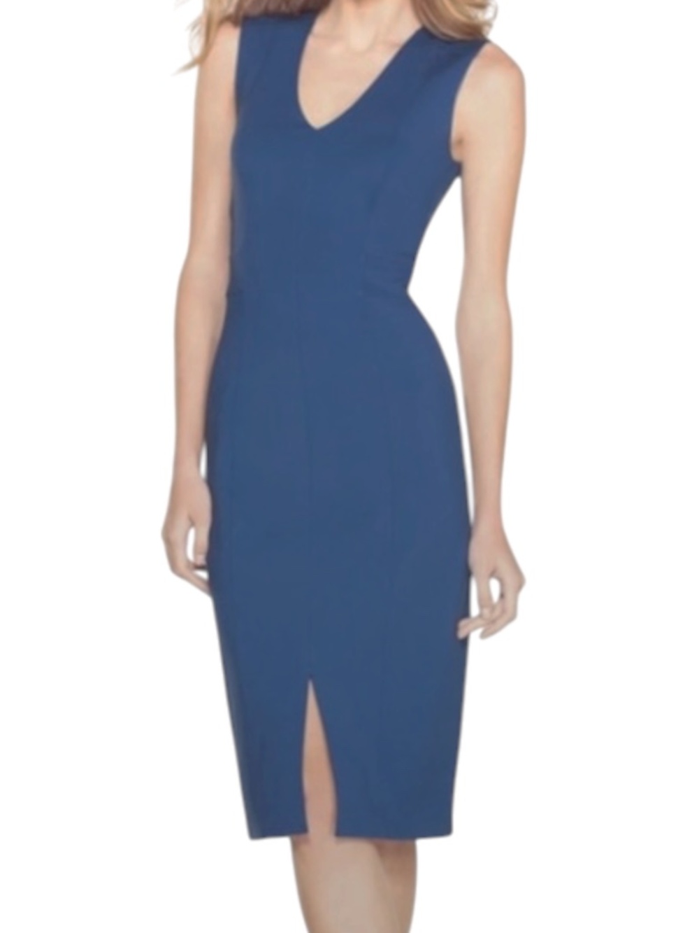 White House Black Market Sheath Midi Dress - Slate Blue Size 0
